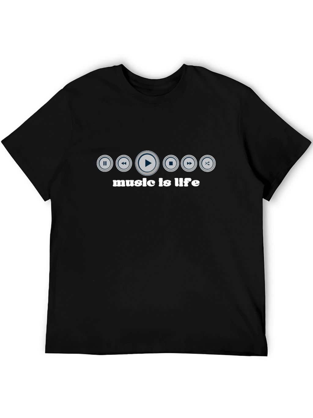 Music is Life T-Shirt - Black Graphic Tee