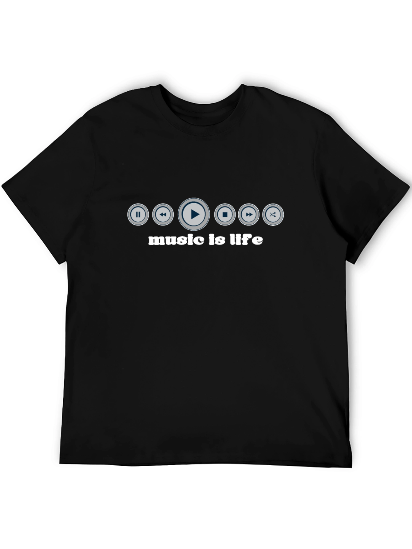 Music is Life T-Shirt - Black Graphic Tee
