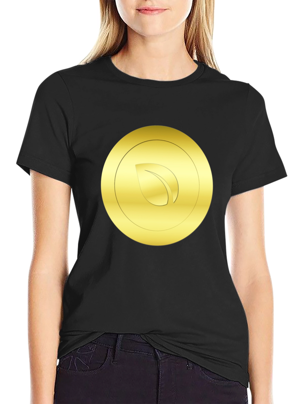 Gold Leaf Emblem Black T-Shirt