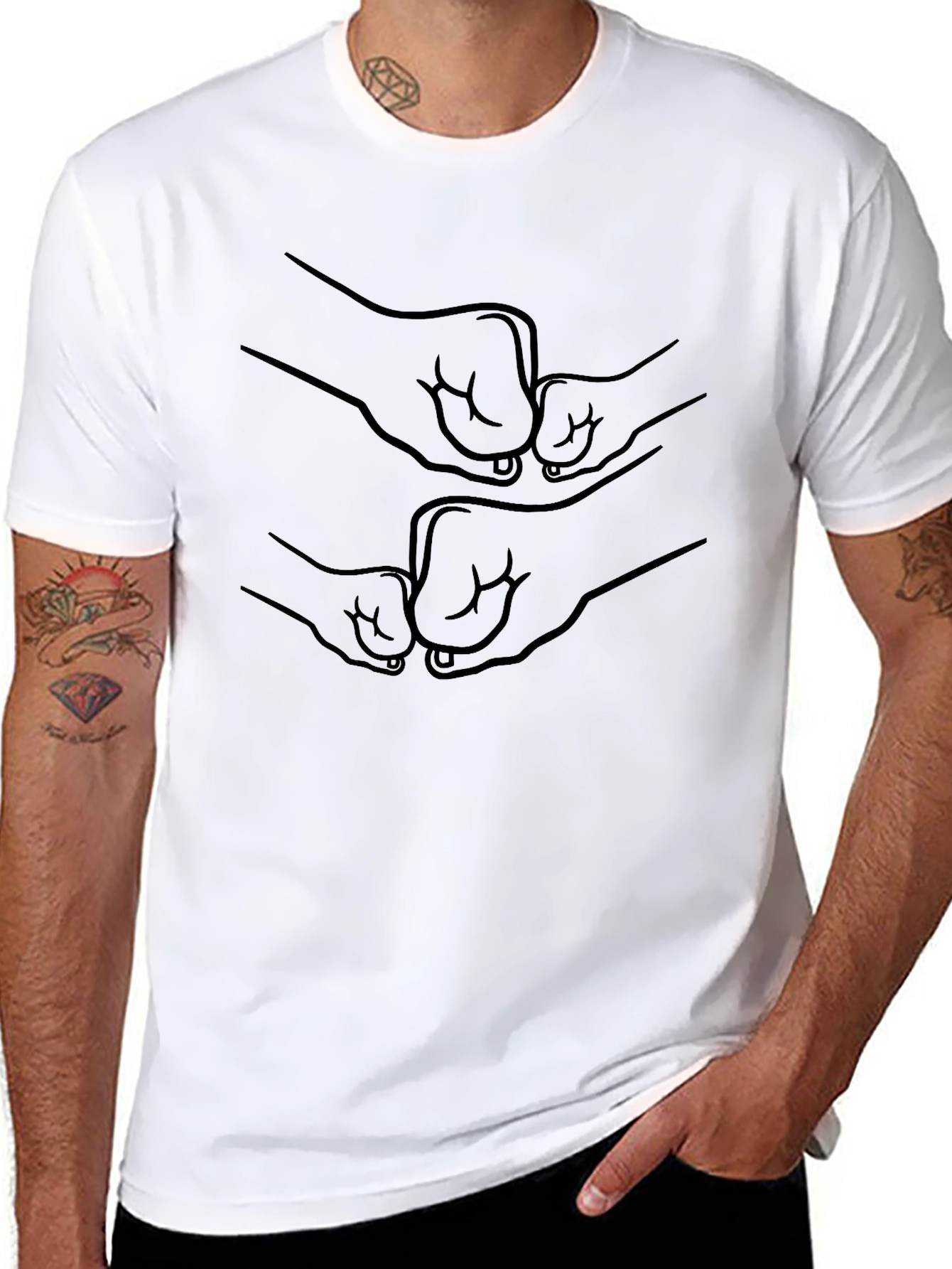 Fist Bump Graphic Black T-Shirt
