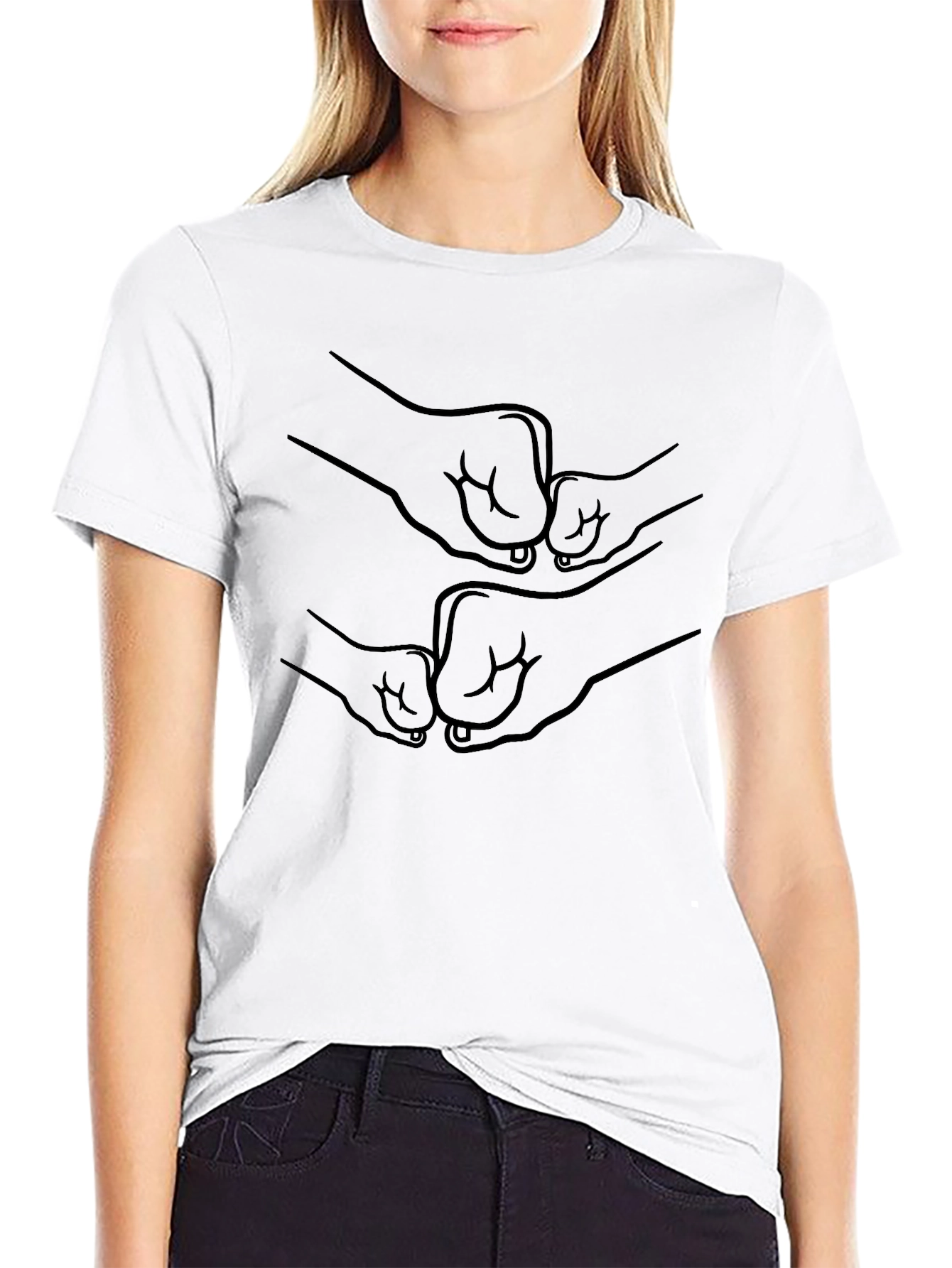 Fist Bump Graphic Black T-Shirt
