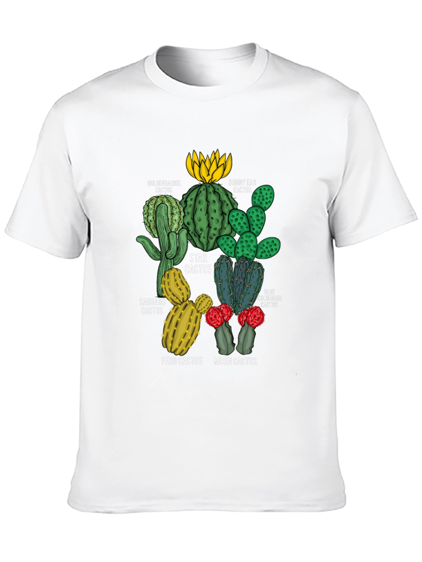Cactus Variety T-Shirt | Unique Botanical Design
