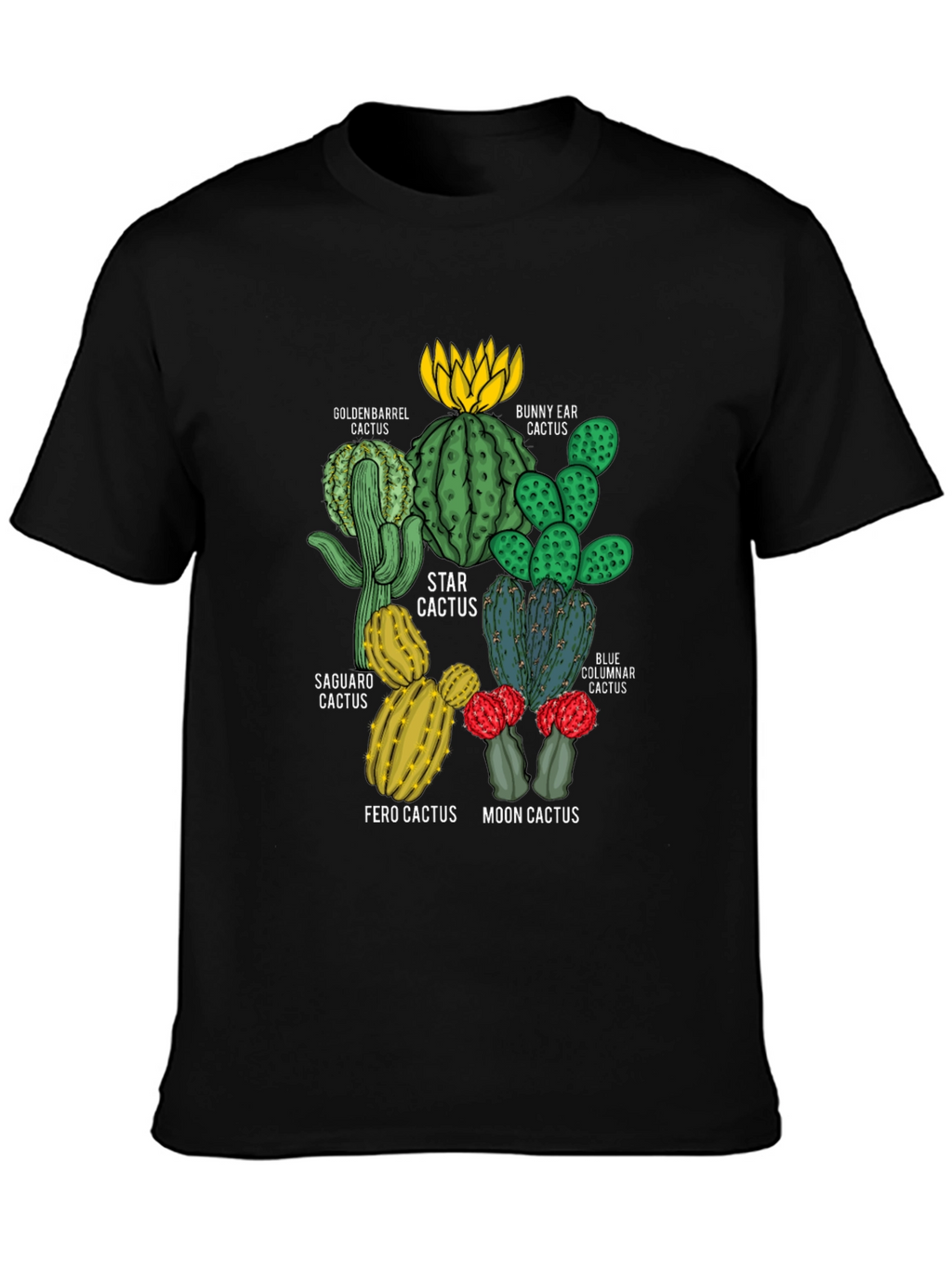 Cactus Variety T-Shirt | Unique Botanical Design