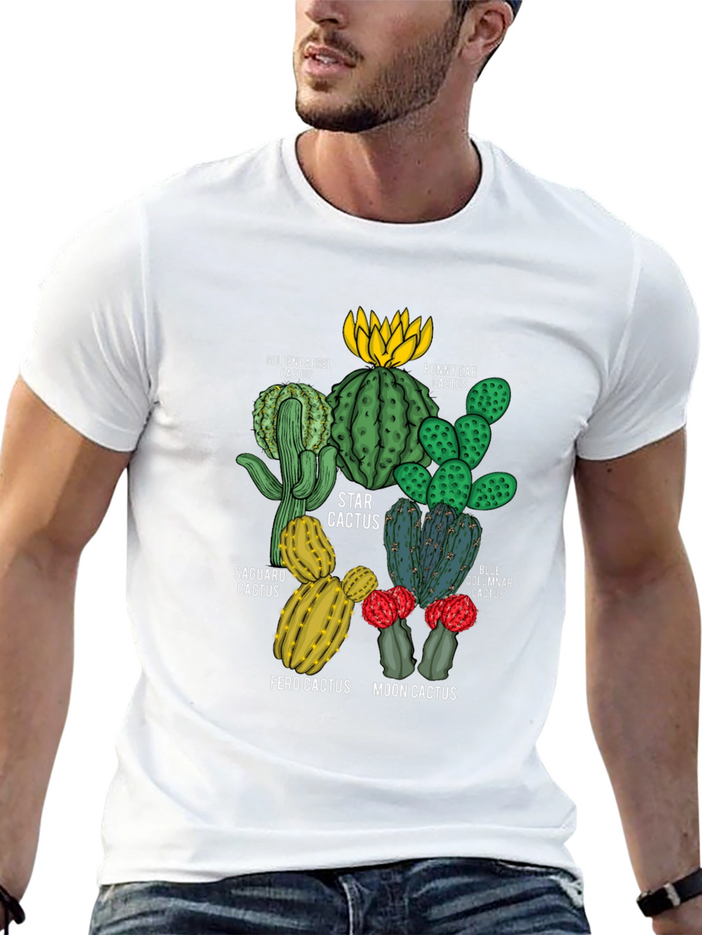 Cactus Variety T-Shirt | Unique Botanical Design