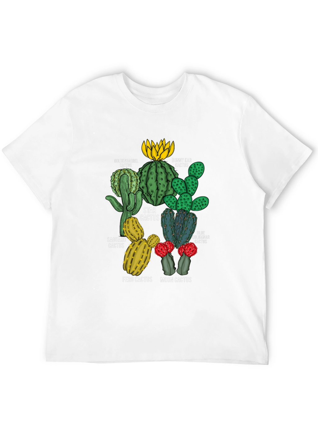 Cactus Variety T-Shirt | Unique Botanical Design