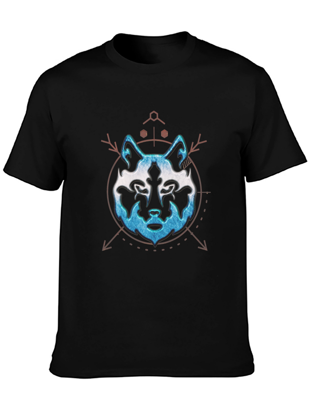 Mens Black Wolf Graphic Print T-Shirt