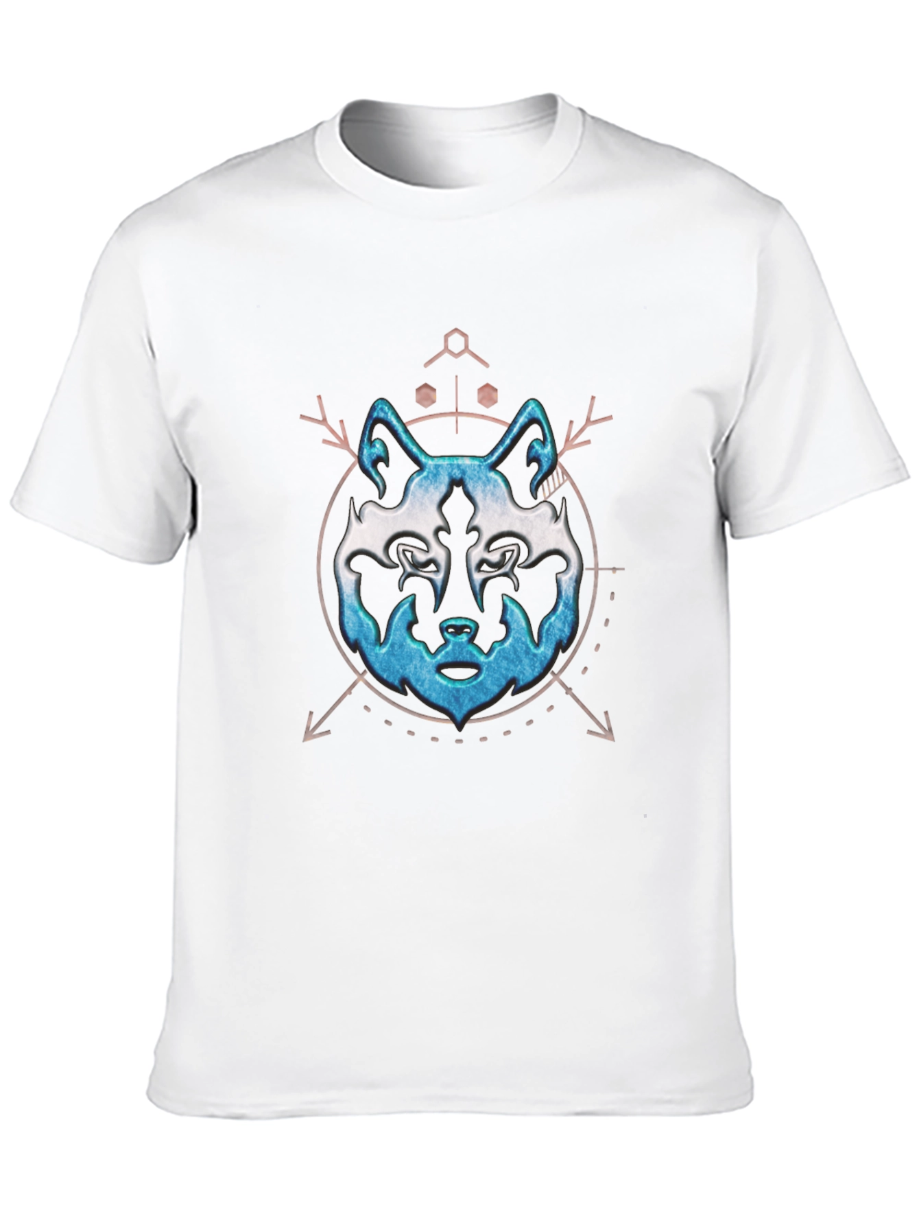 Mens Black Wolf Graphic Print T-Shirt