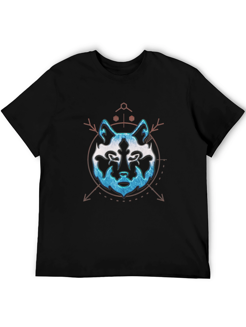 Mens Black Wolf Graphic Print T-Shirt