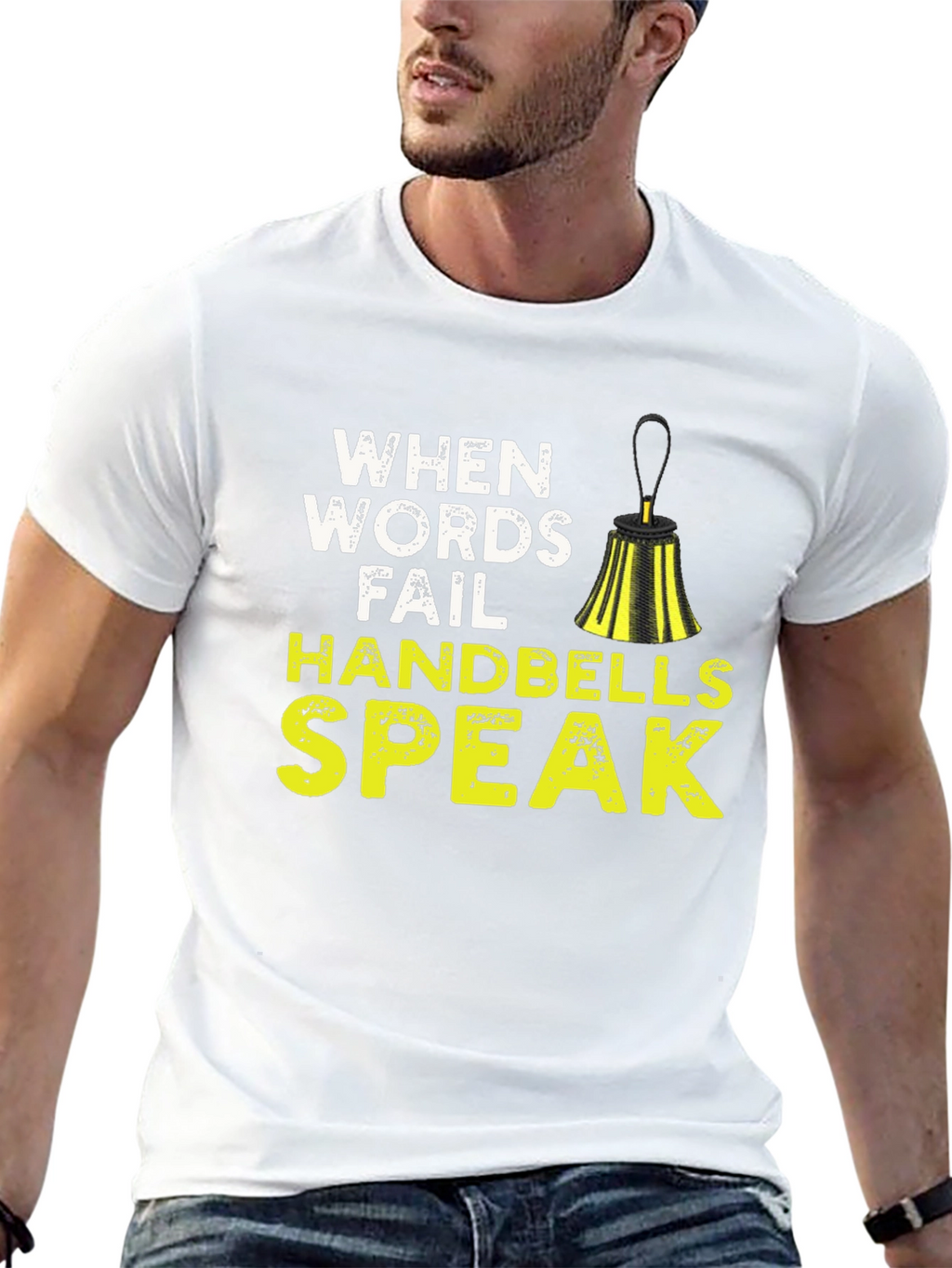 When Words Fail Handbells Speak Black T-Shirt