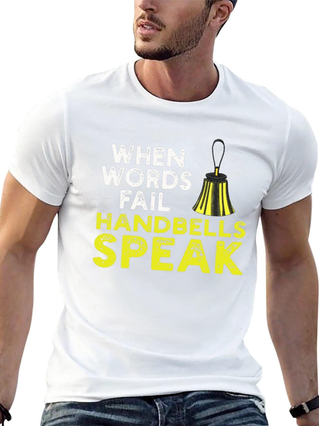 When Words Fail Handbells Speak Black T-Shirt