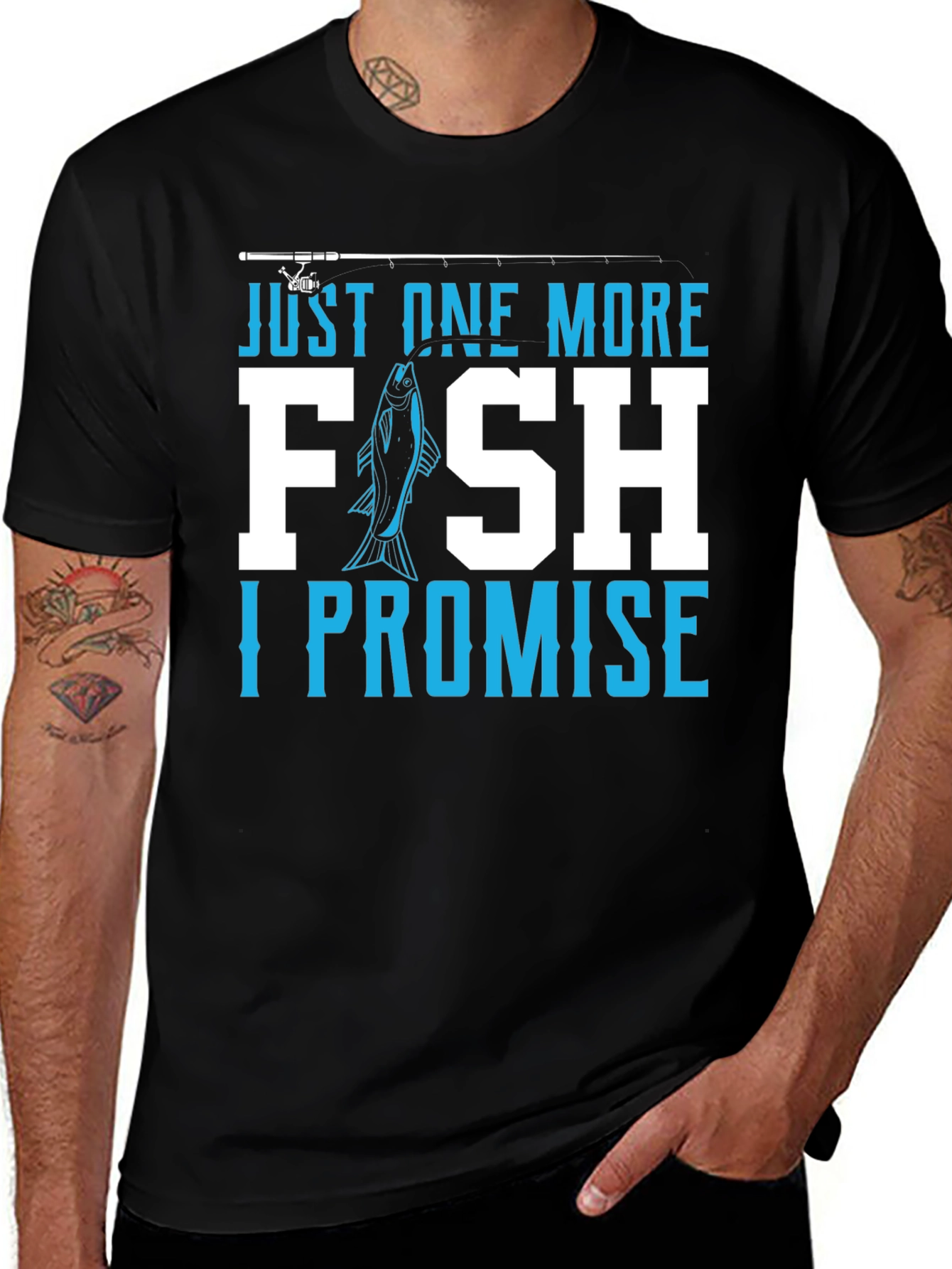 Funny Fishing T-Shirt - Just One More Fish I Promise