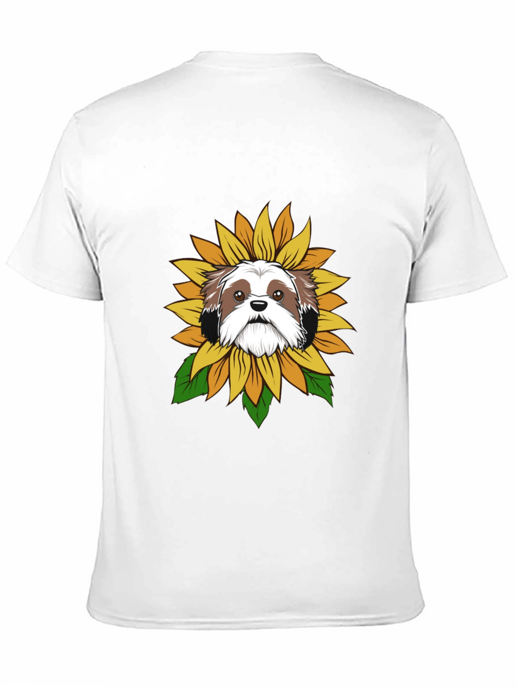 Shih Tzu Sunflower Graphic Tee - Black