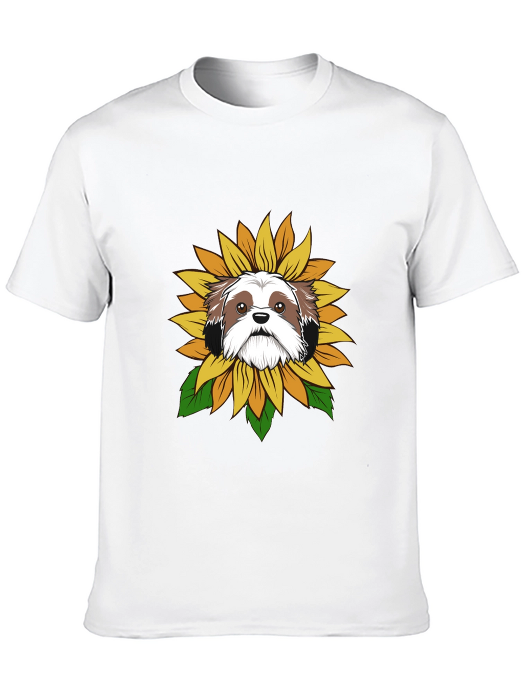Shih Tzu Sunflower Graphic Tee - Black