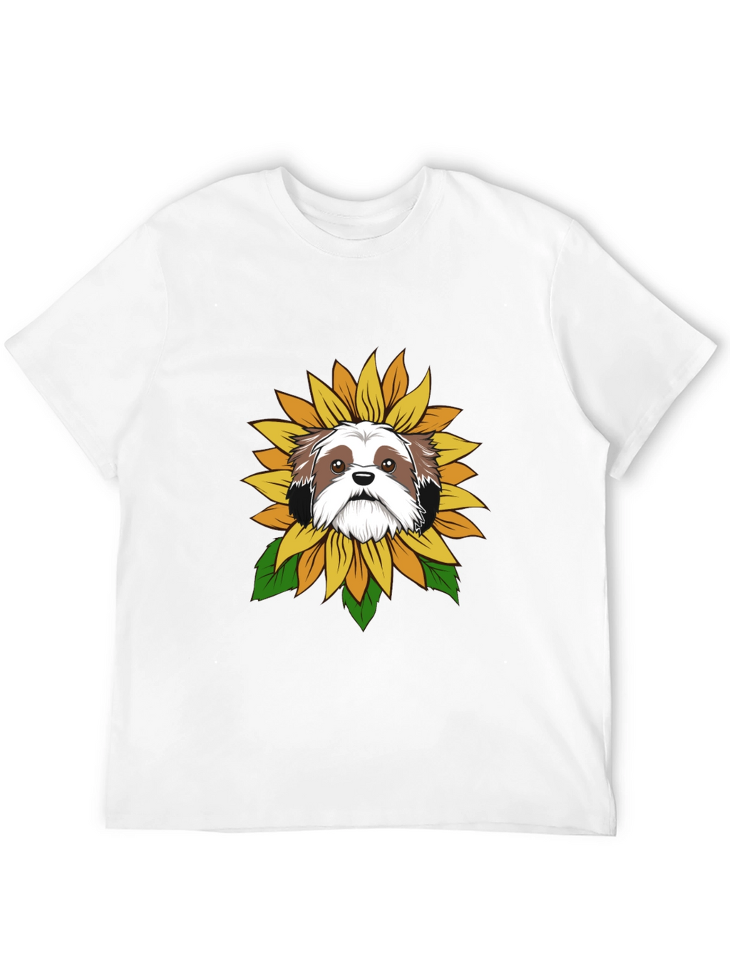Shih Tzu Sunflower Graphic Tee - Black