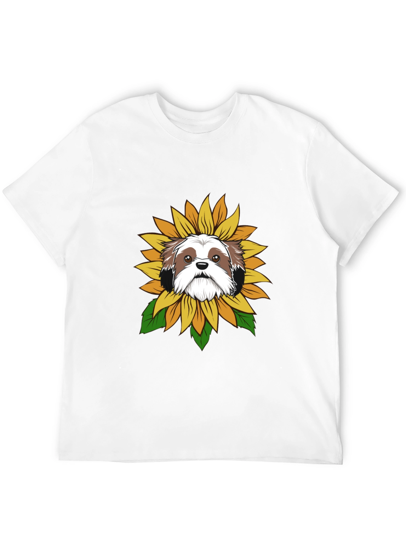 Shih Tzu Sunflower Graphic Tee - Black
