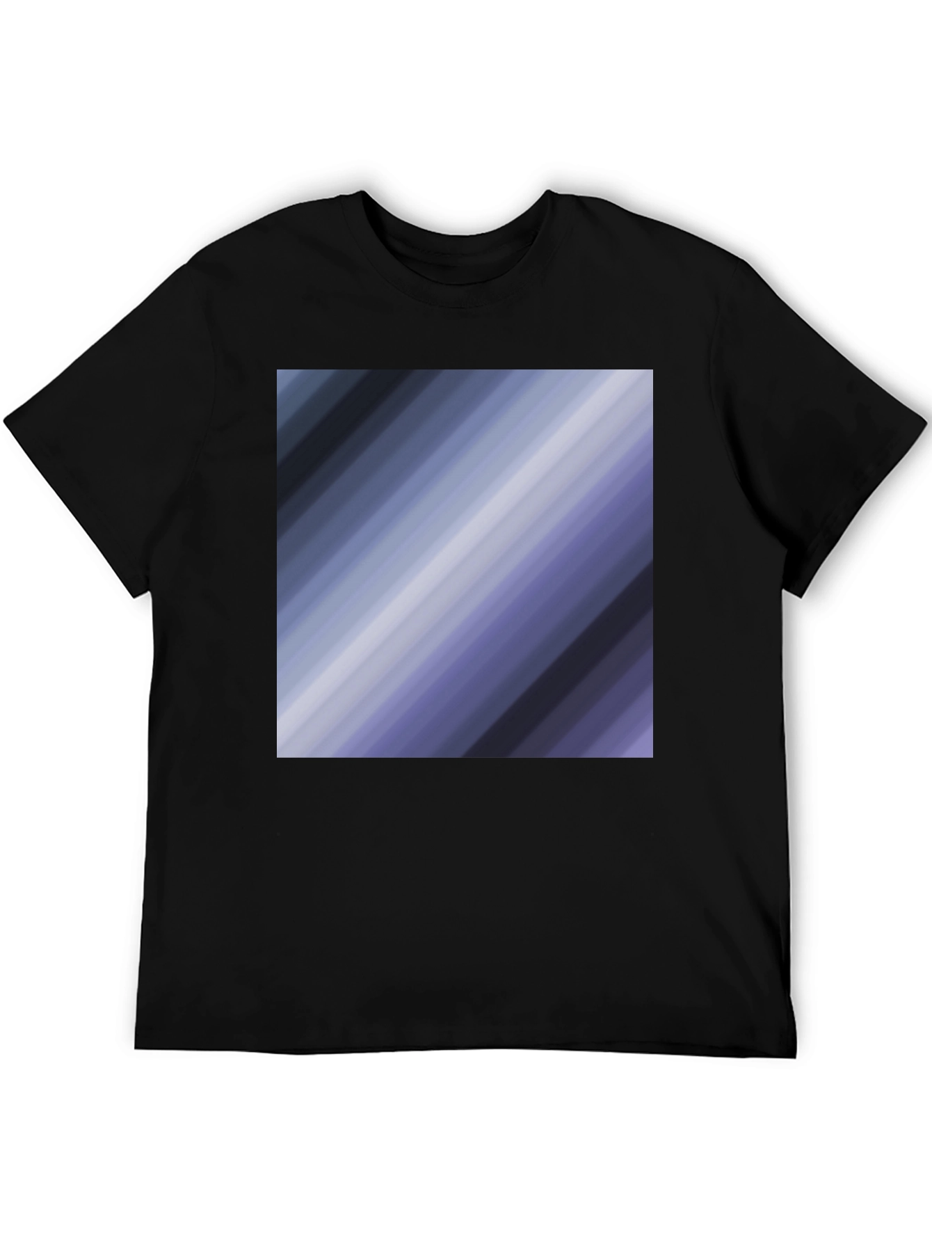 Mens Graphic Tee - Striped Diagonal Design - Casual Comfort