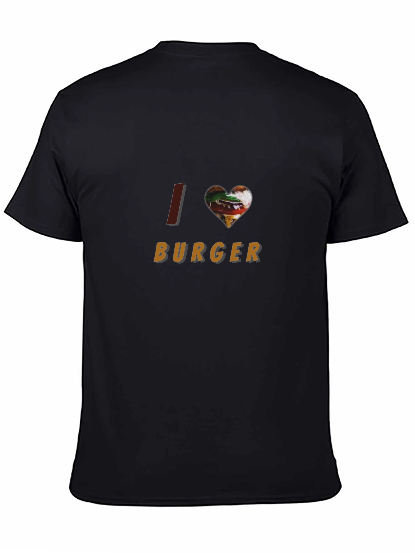 I Heart Burger T-Shirt - Casual Black Tee