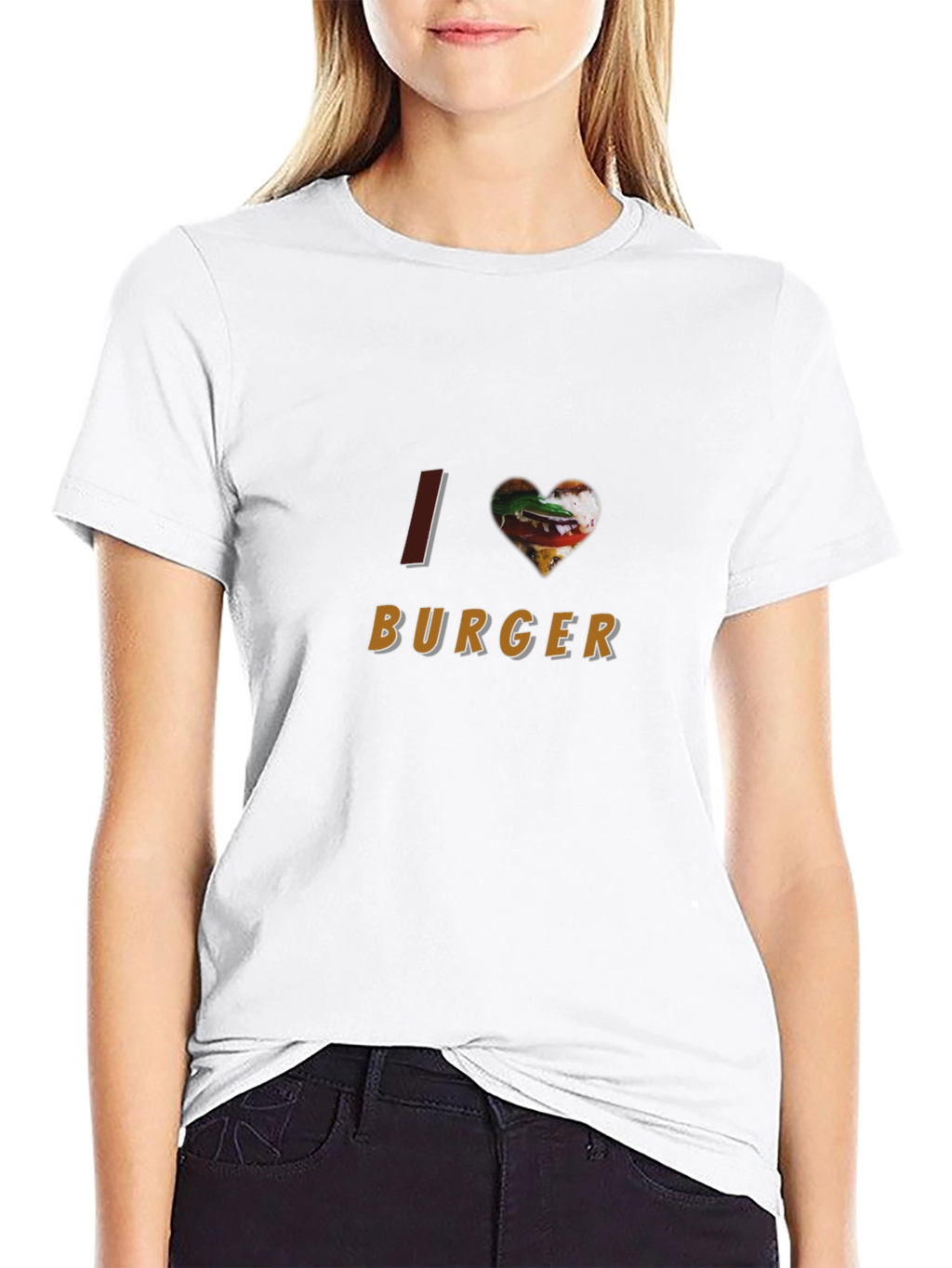 I Heart Burger T-Shirt - Casual Black Tee