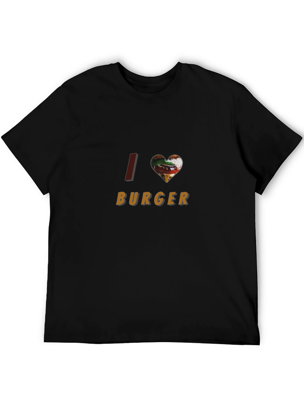 I Heart Burger T-Shirt - Casual Black Tee