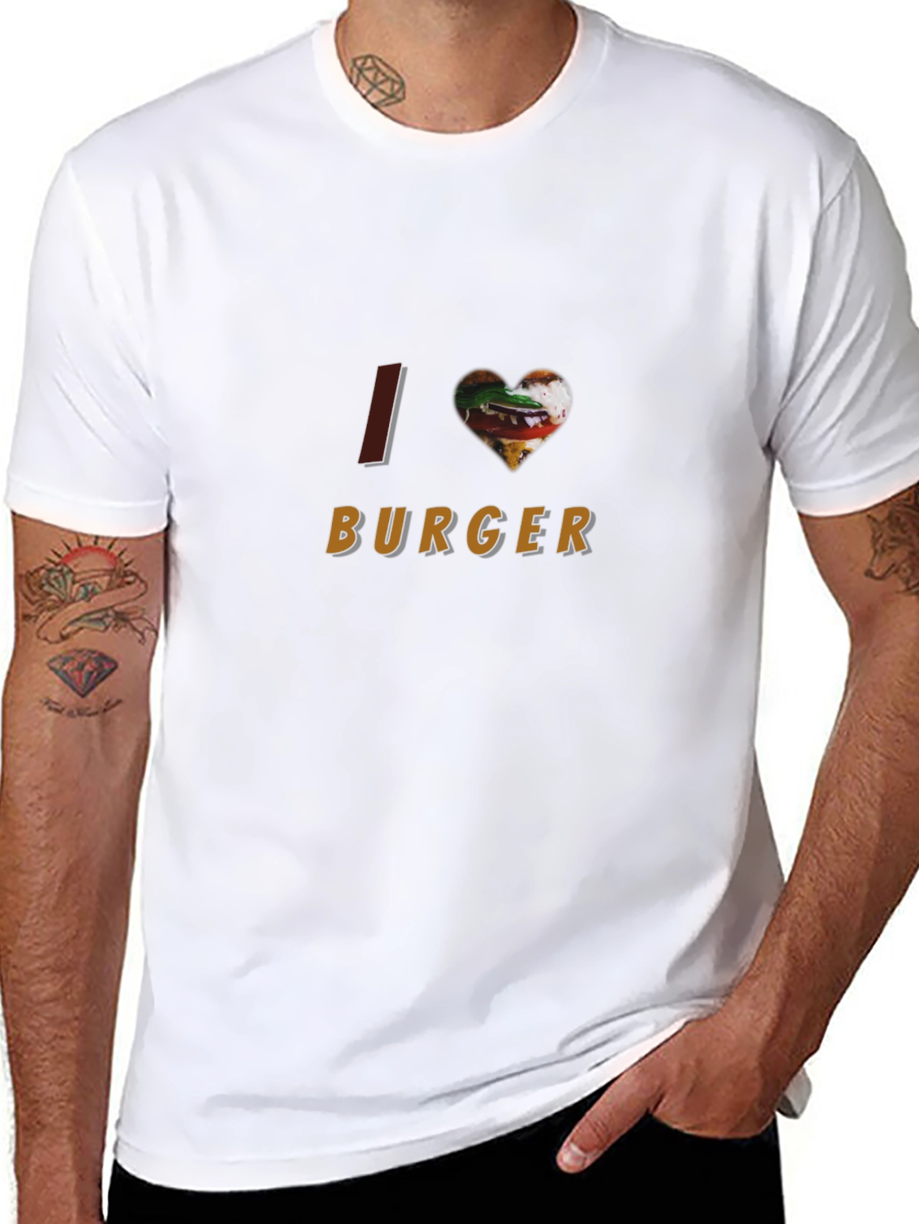 I Heart Burger T-Shirt - Casual Black Tee