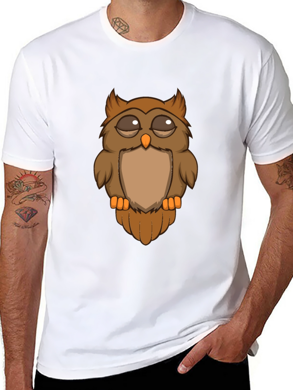 Cool Owl Graphic Tee - Mens Black T-Shirt