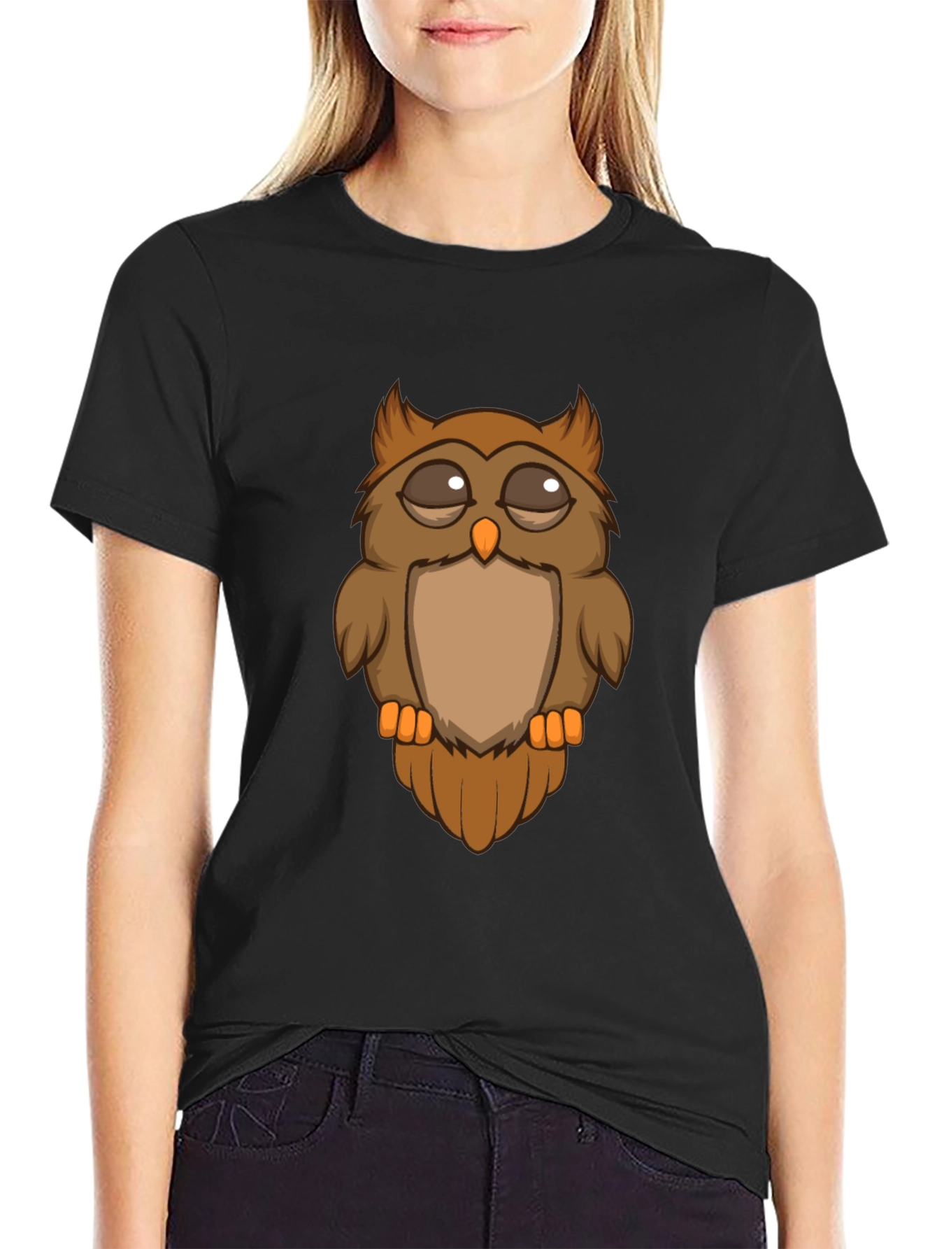 Cool Owl Graphic Tee - Mens Black T-Shirt