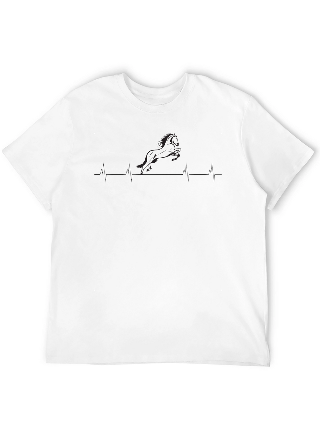 Horse Heartbeat Graphic T-Shirt - Black