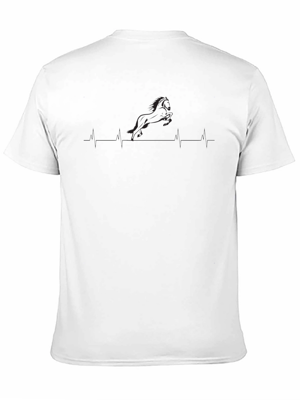Horse Heartbeat Graphic T-Shirt - Black