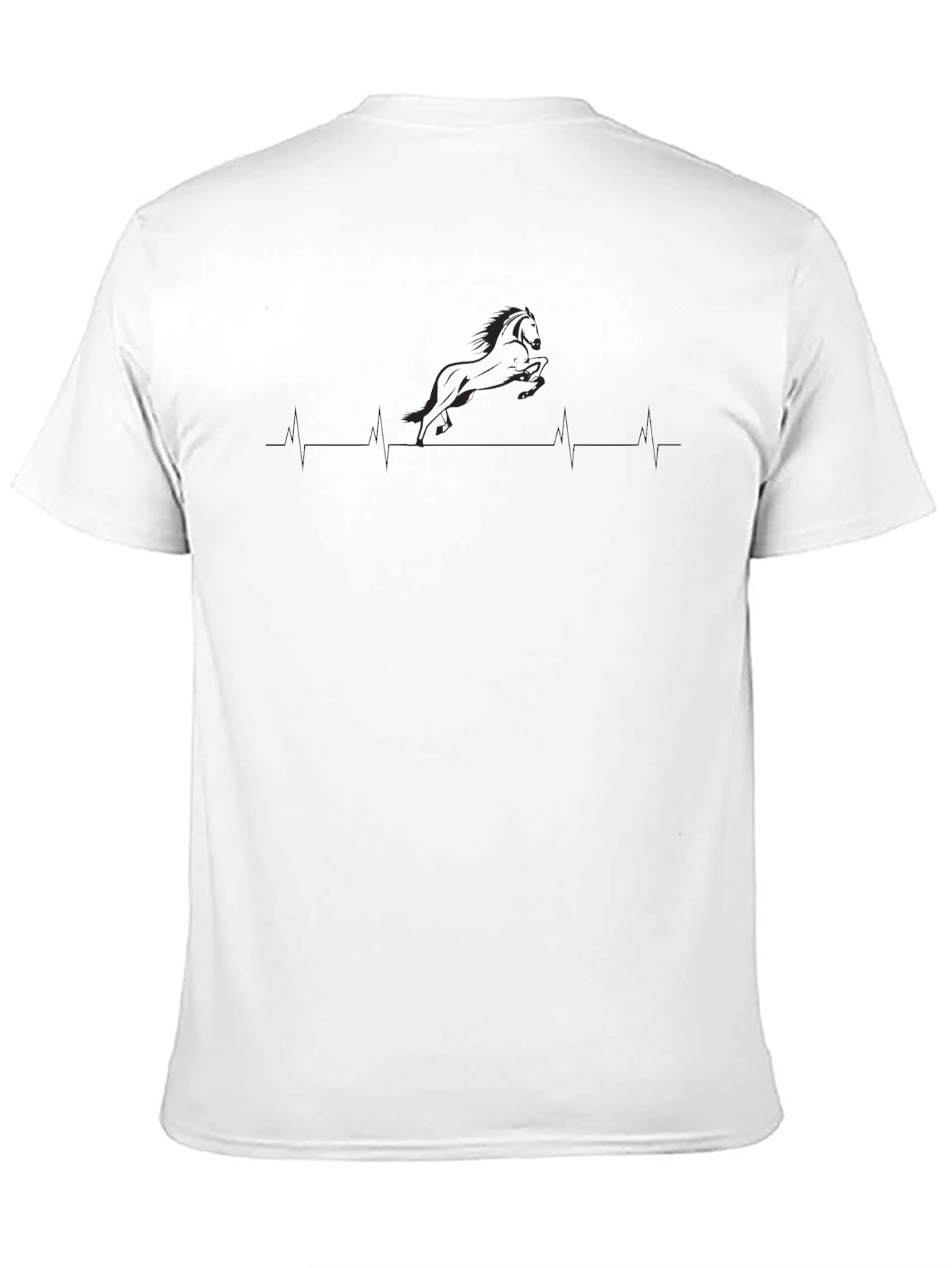 Horse Heartbeat Graphic T-Shirt - Black