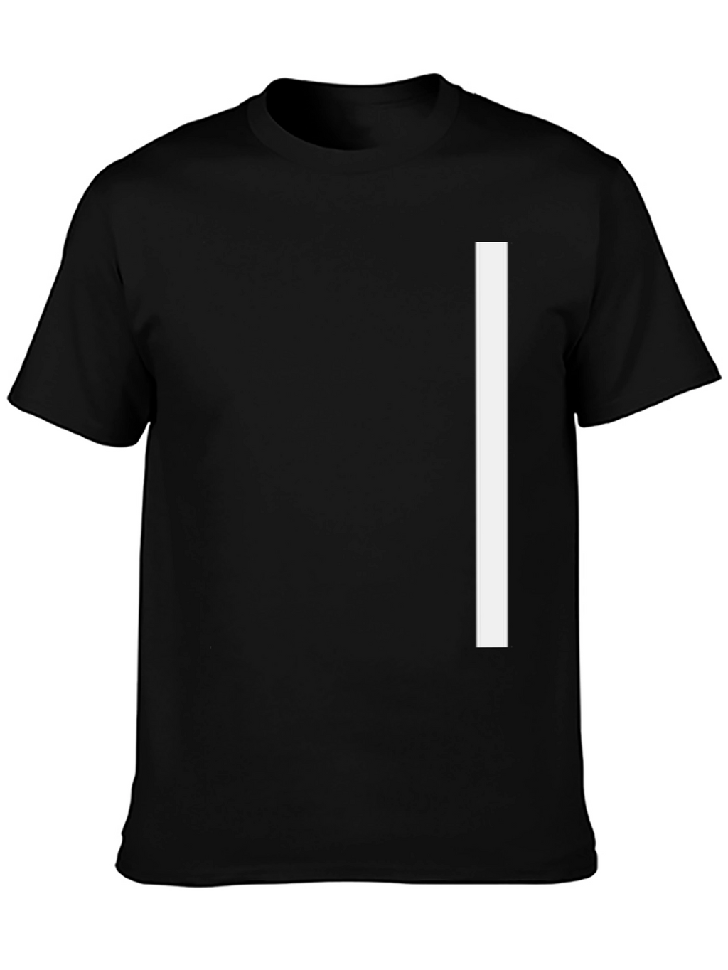 Minimalist Black T-Shirt with White Stripe Design