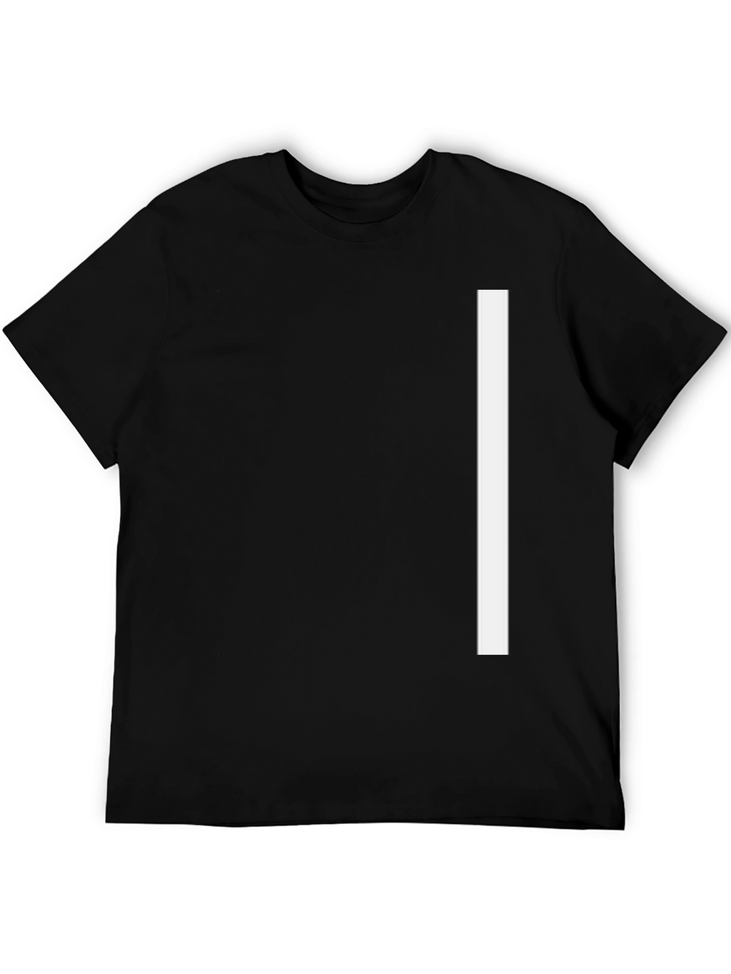 Minimalist Black T-Shirt with White Stripe Design