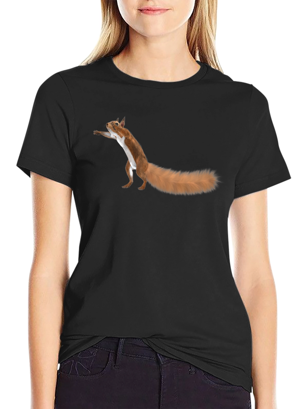 Squirrel Graphic Tee - Fun Black T-Shirt