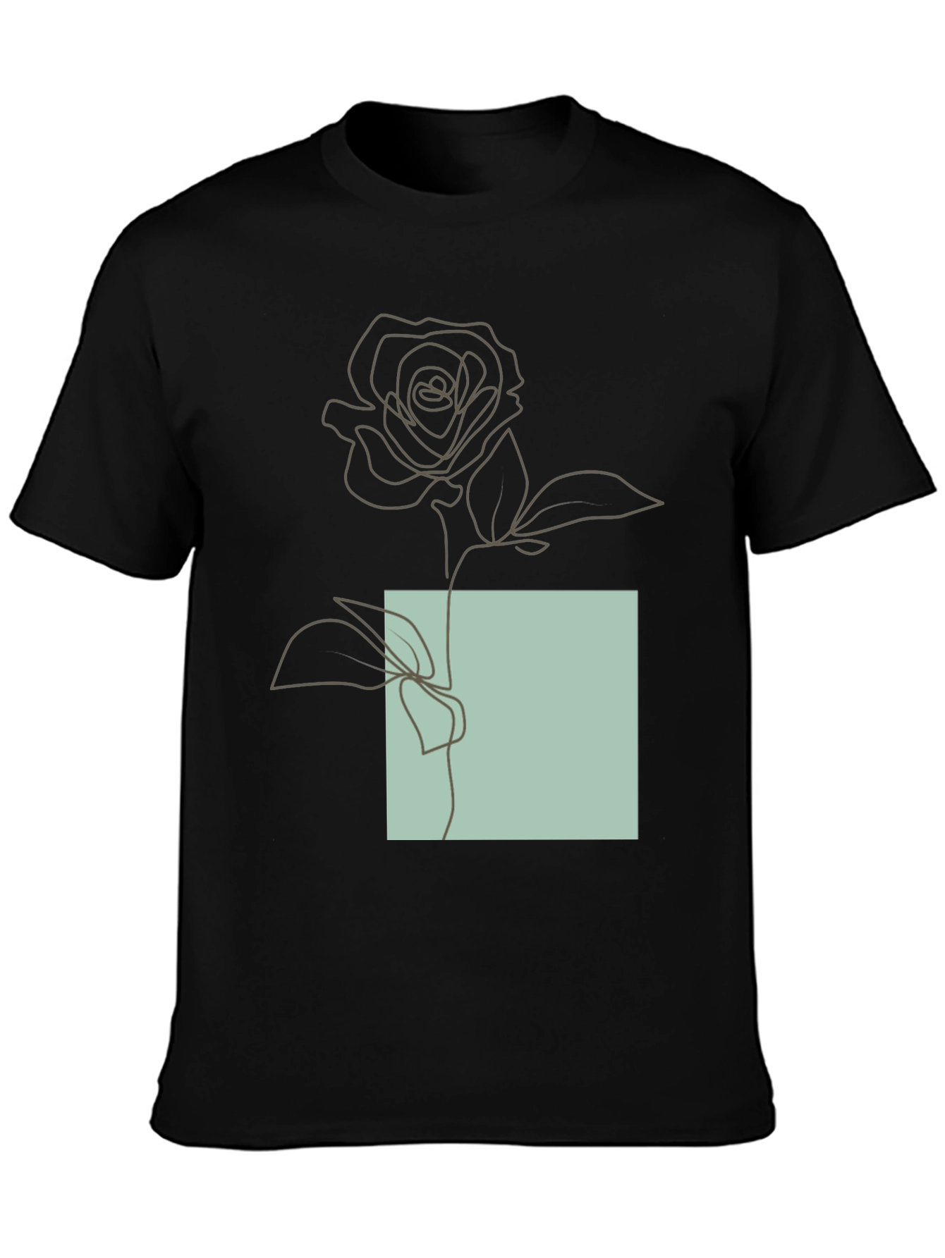Minimalist Rose Line Art Graphic Tee