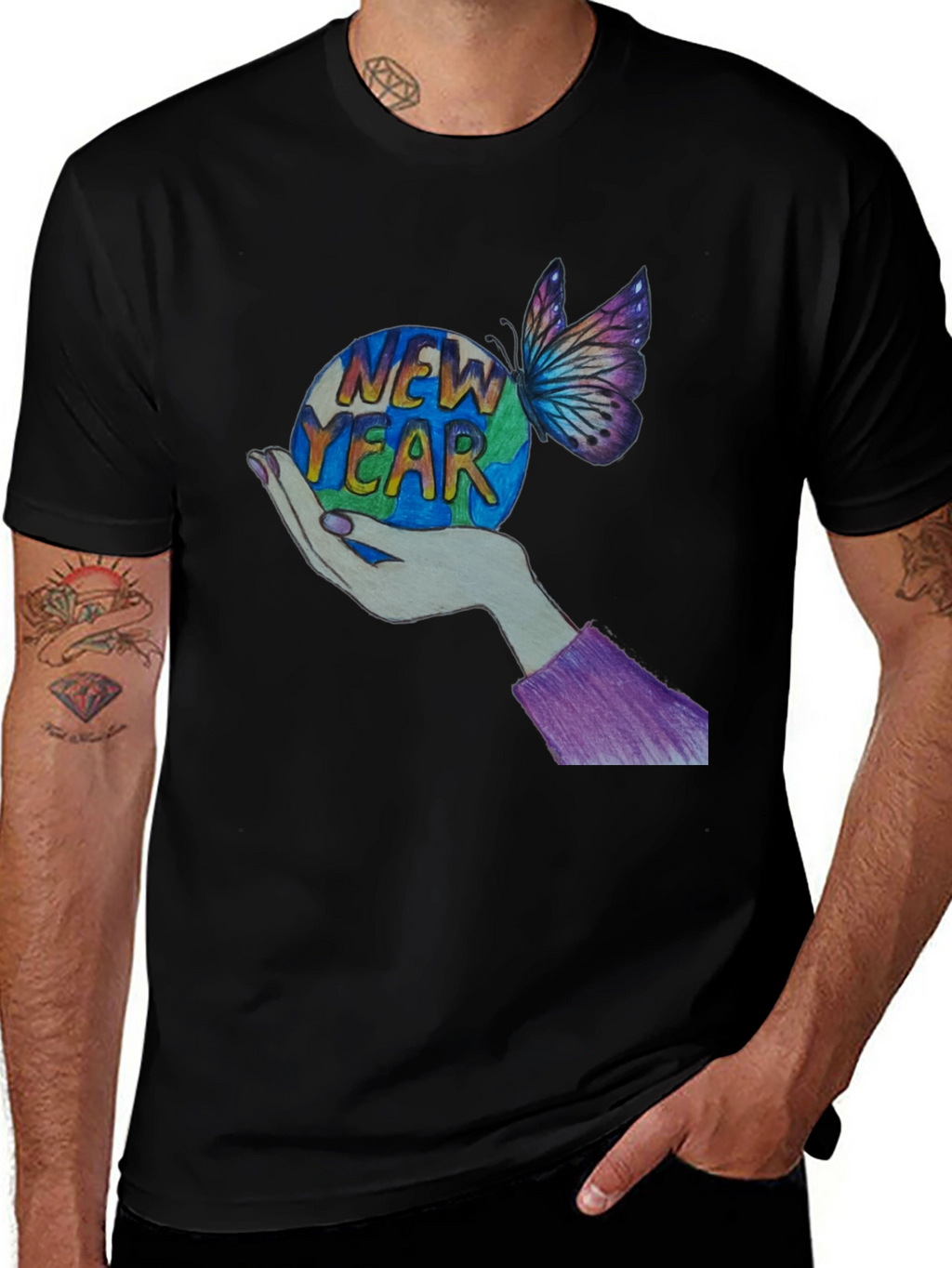 New Year Butterfly Graphic Tee
