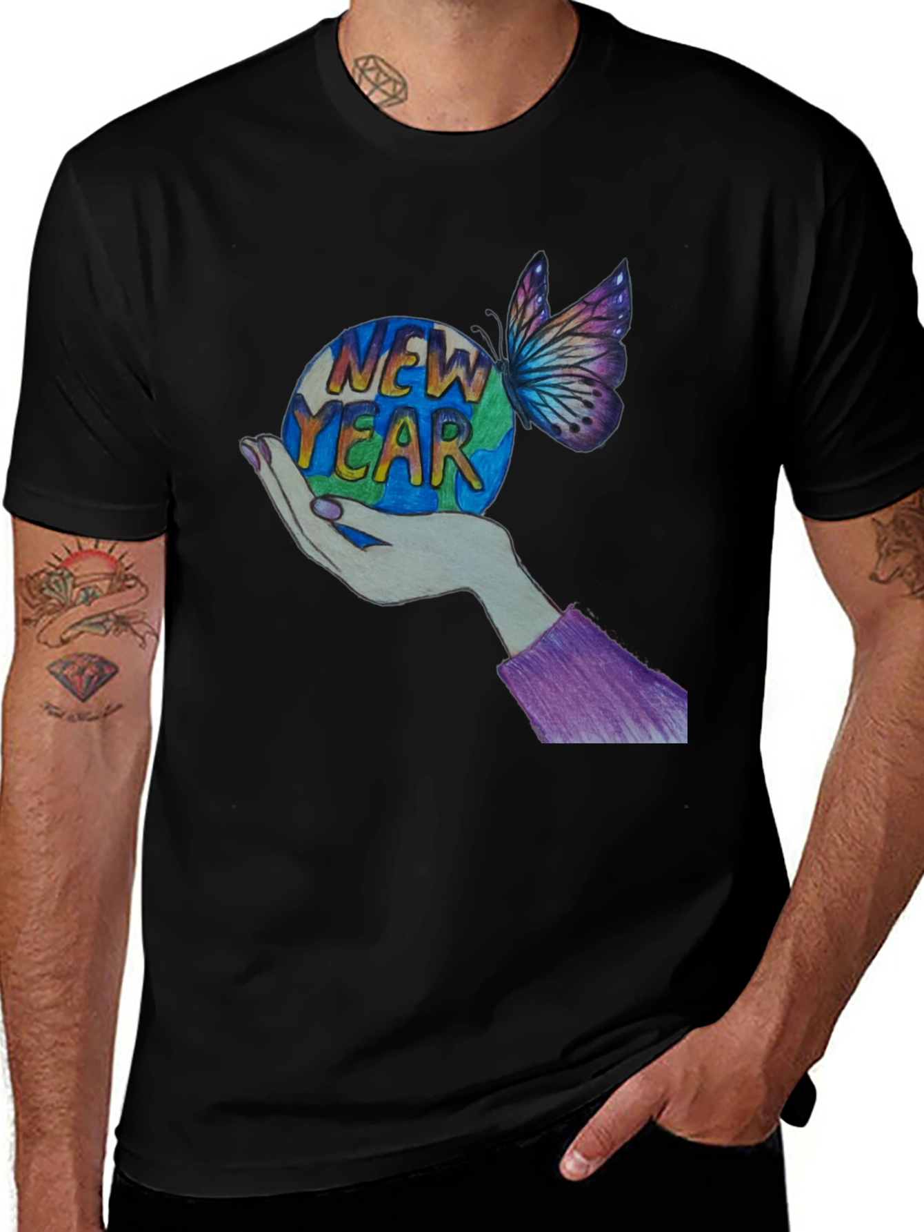 New Year Butterfly Graphic Tee