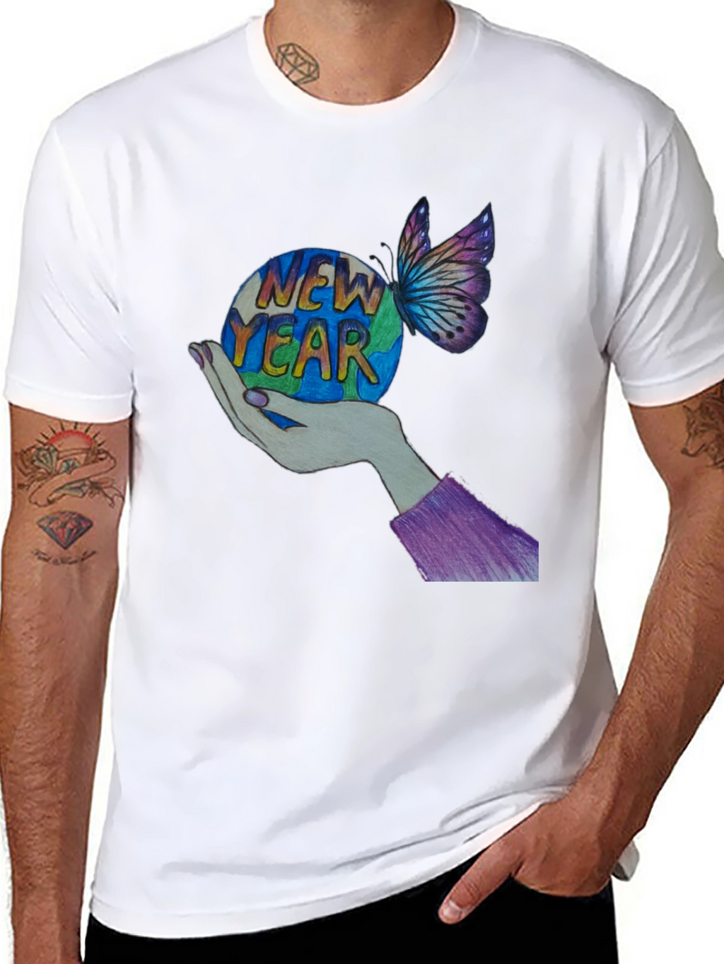 New Year Butterfly Graphic Tee