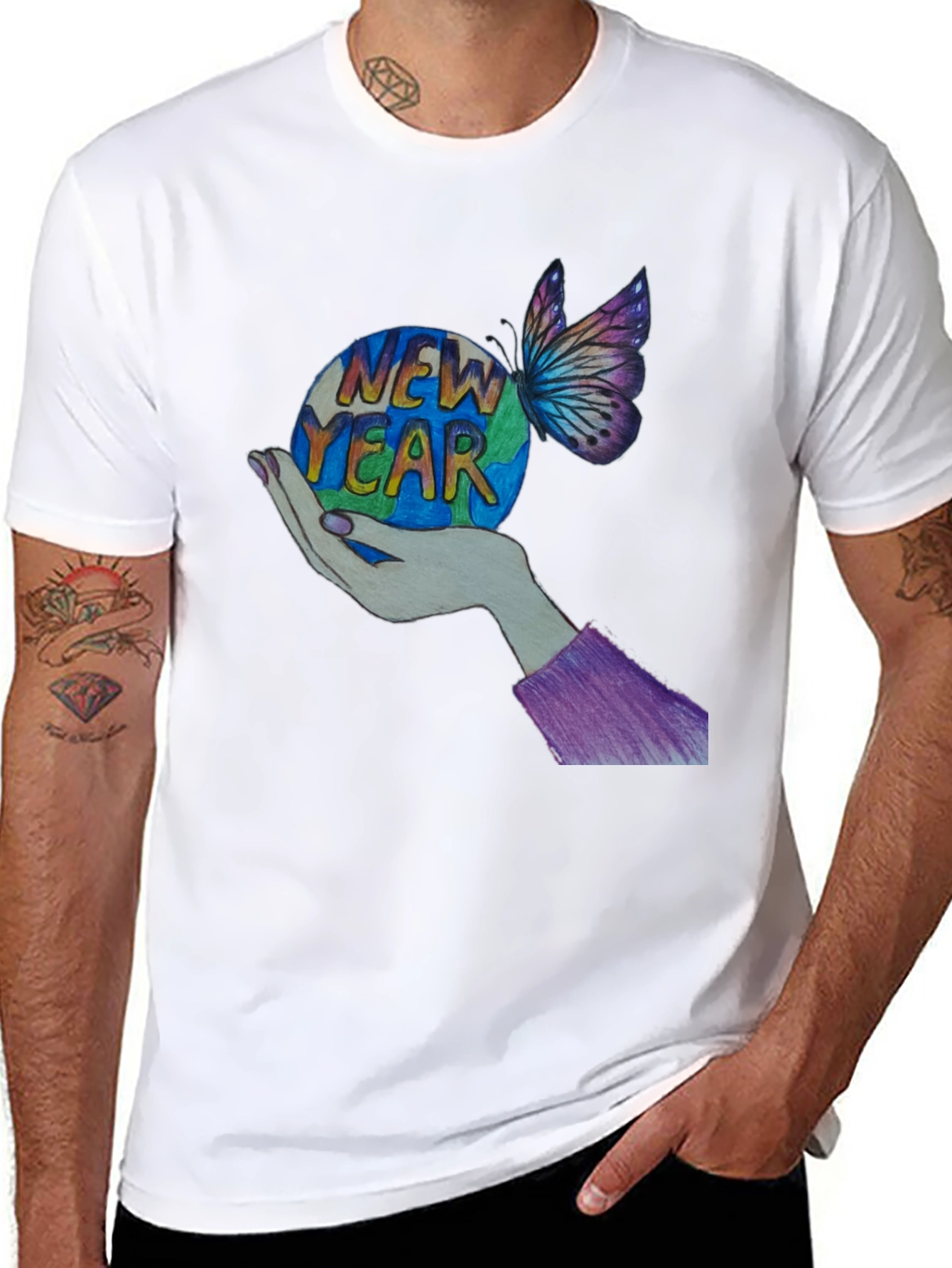 New Year Butterfly Graphic Tee
