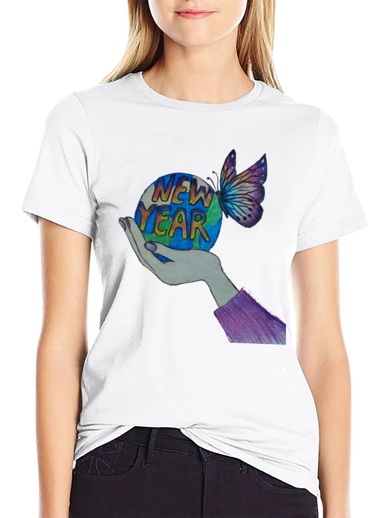 New Year Butterfly Graphic Tee