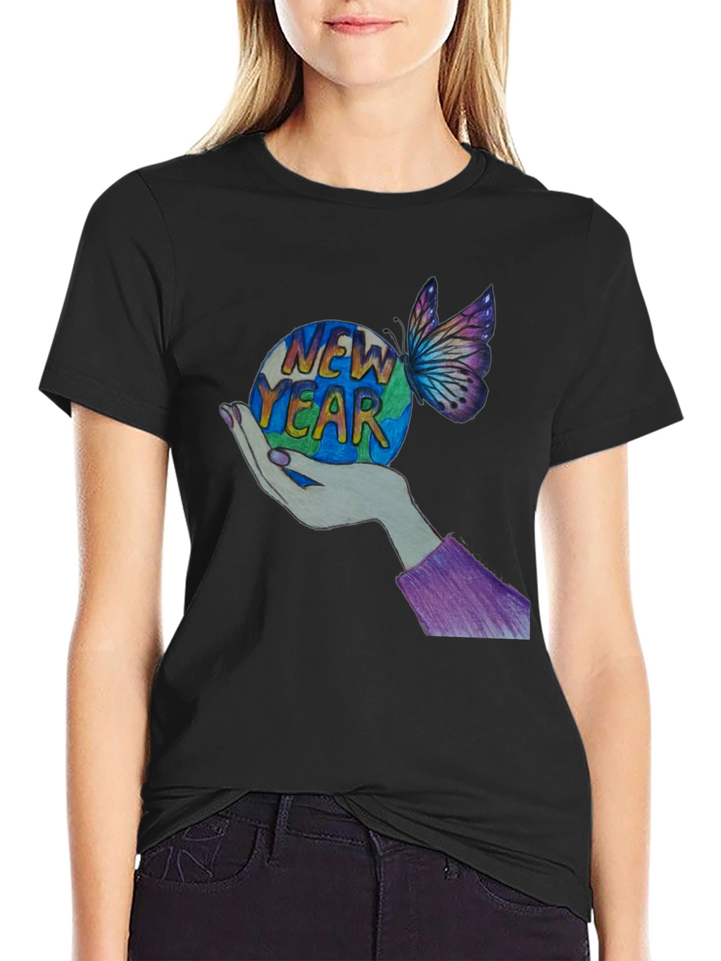 New Year Butterfly Graphic Tee
