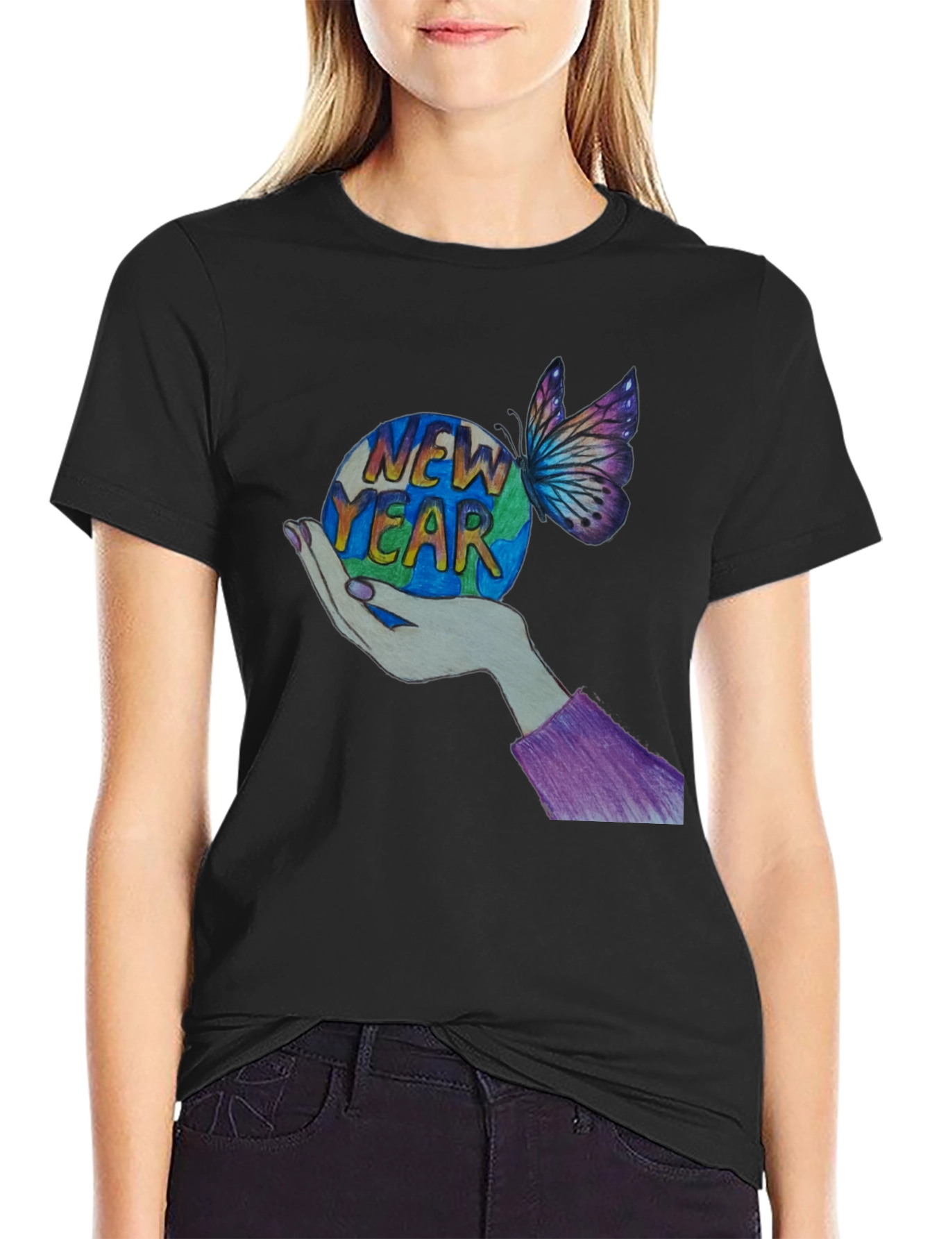 New Year Butterfly Graphic Tee