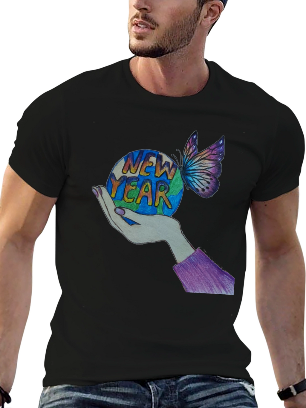New Year Butterfly Graphic Tee