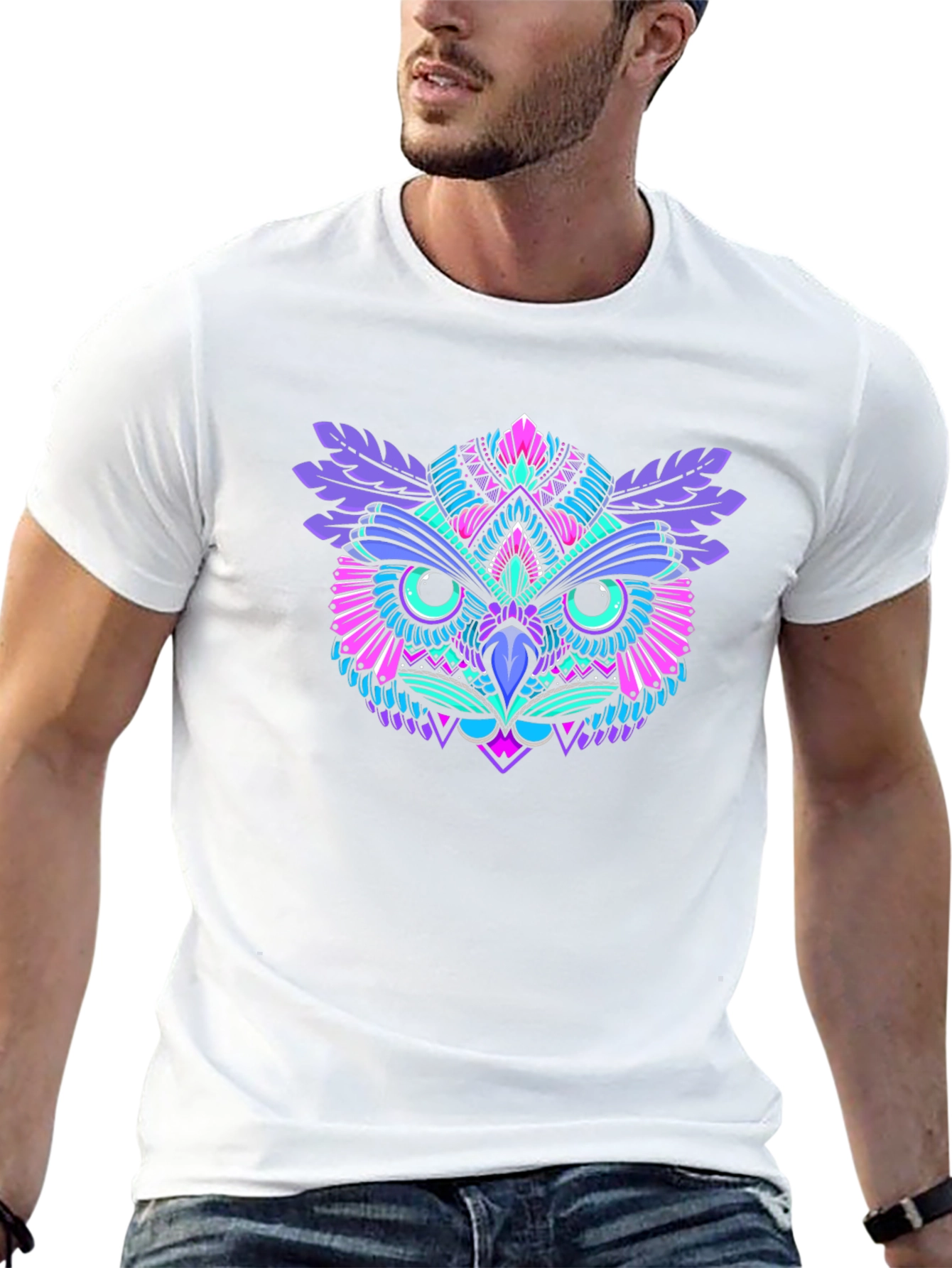 Vibrant Owl Graphic Tee - Unique Design