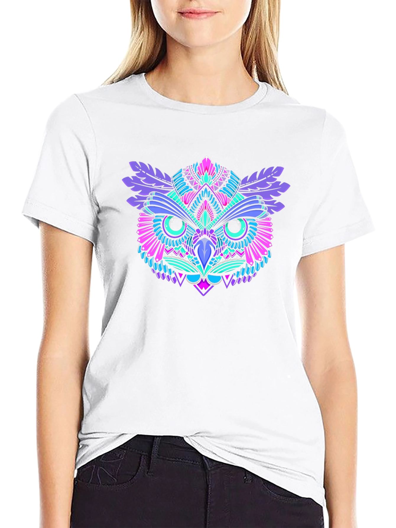 Vibrant Owl Graphic Tee - Unique Design