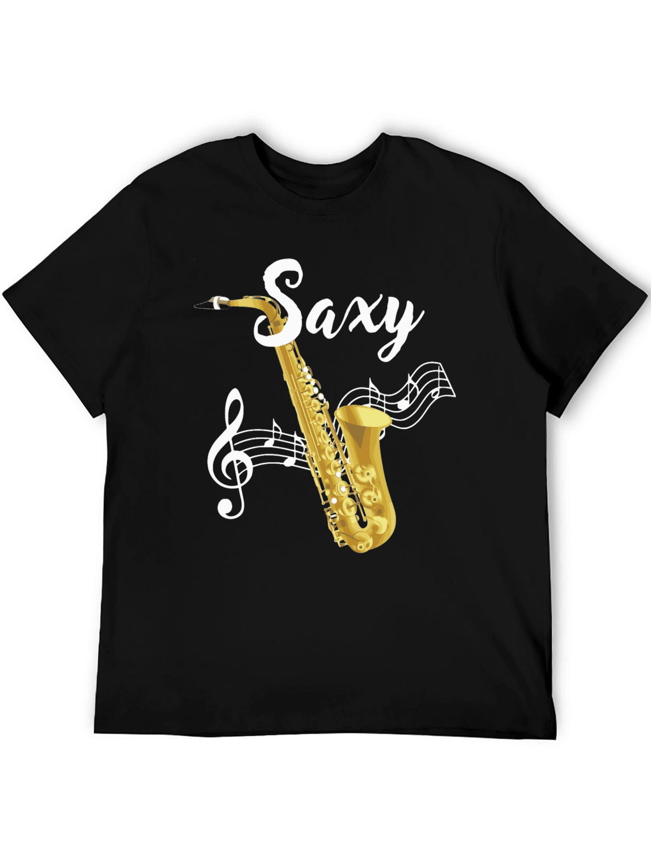 Saxy Saxophone Music Notes Graphic T-Shirt