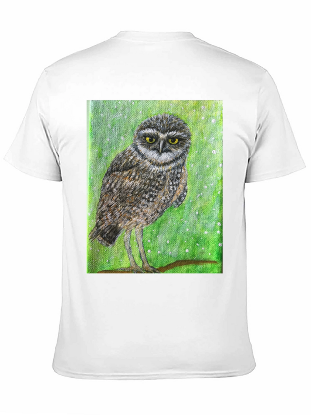 Owl Print Black T-Shirt - Unique Nature Design