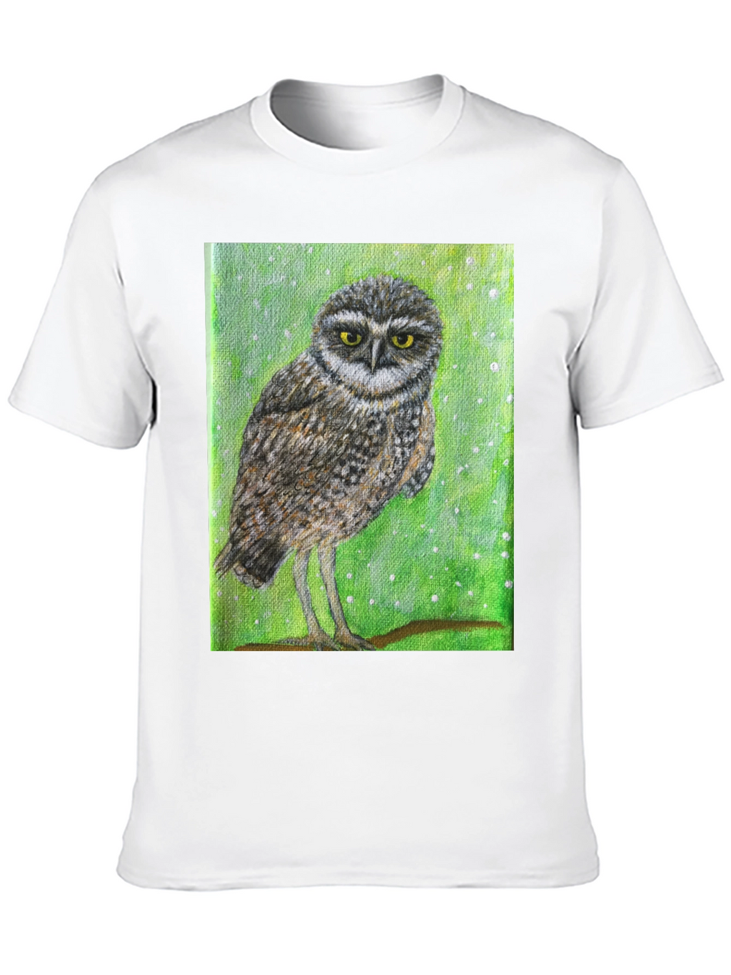Owl Print Black T-Shirt - Unique Nature Design