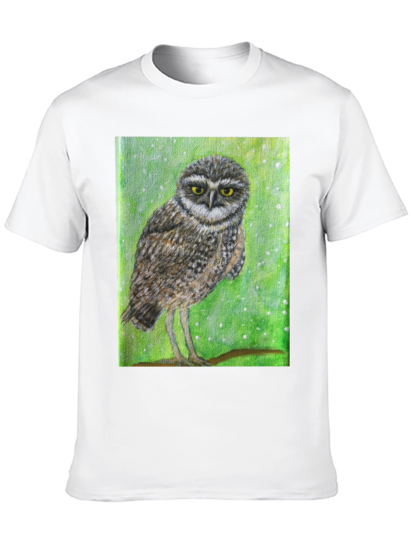 Owl Print Black T-Shirt - Unique Nature Design