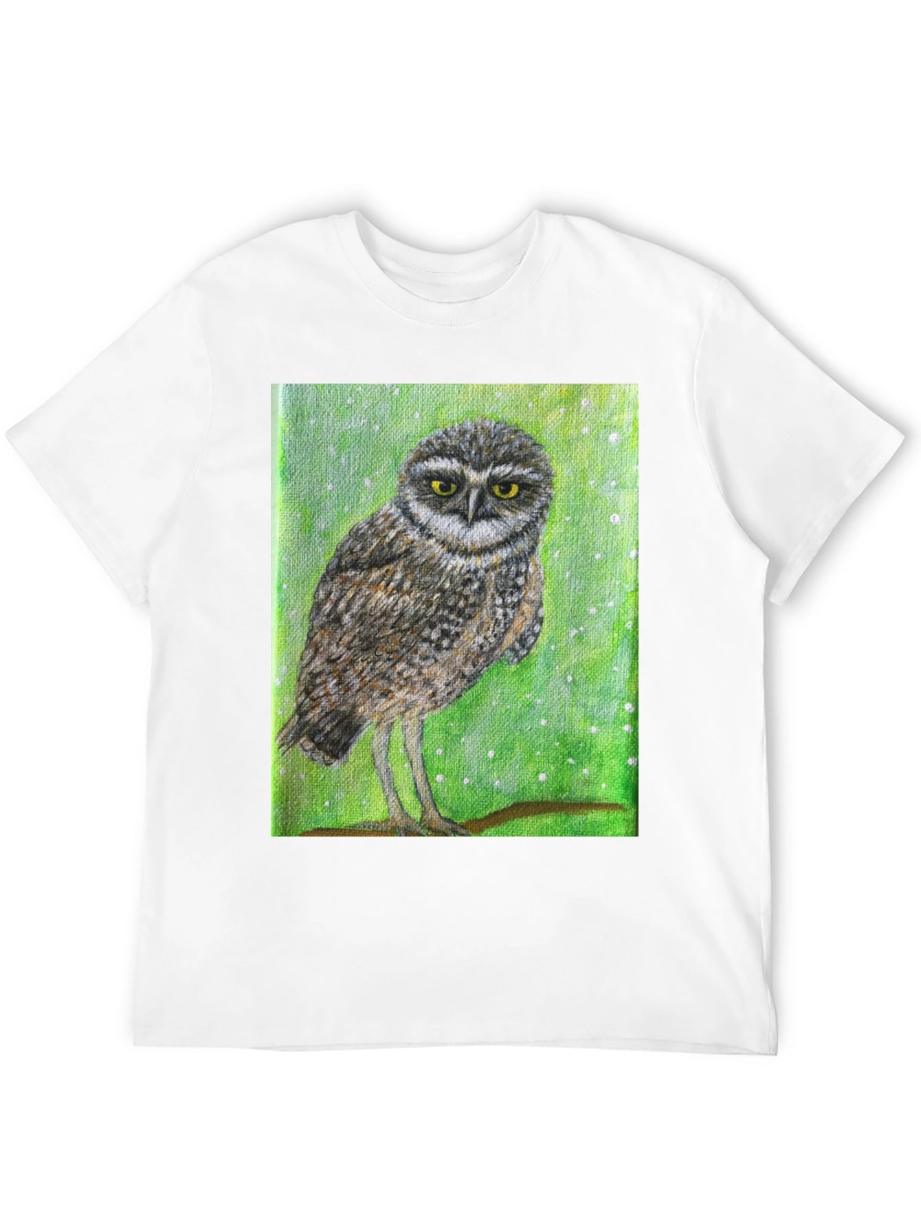 Owl Print Black T-Shirt - Unique Nature Design