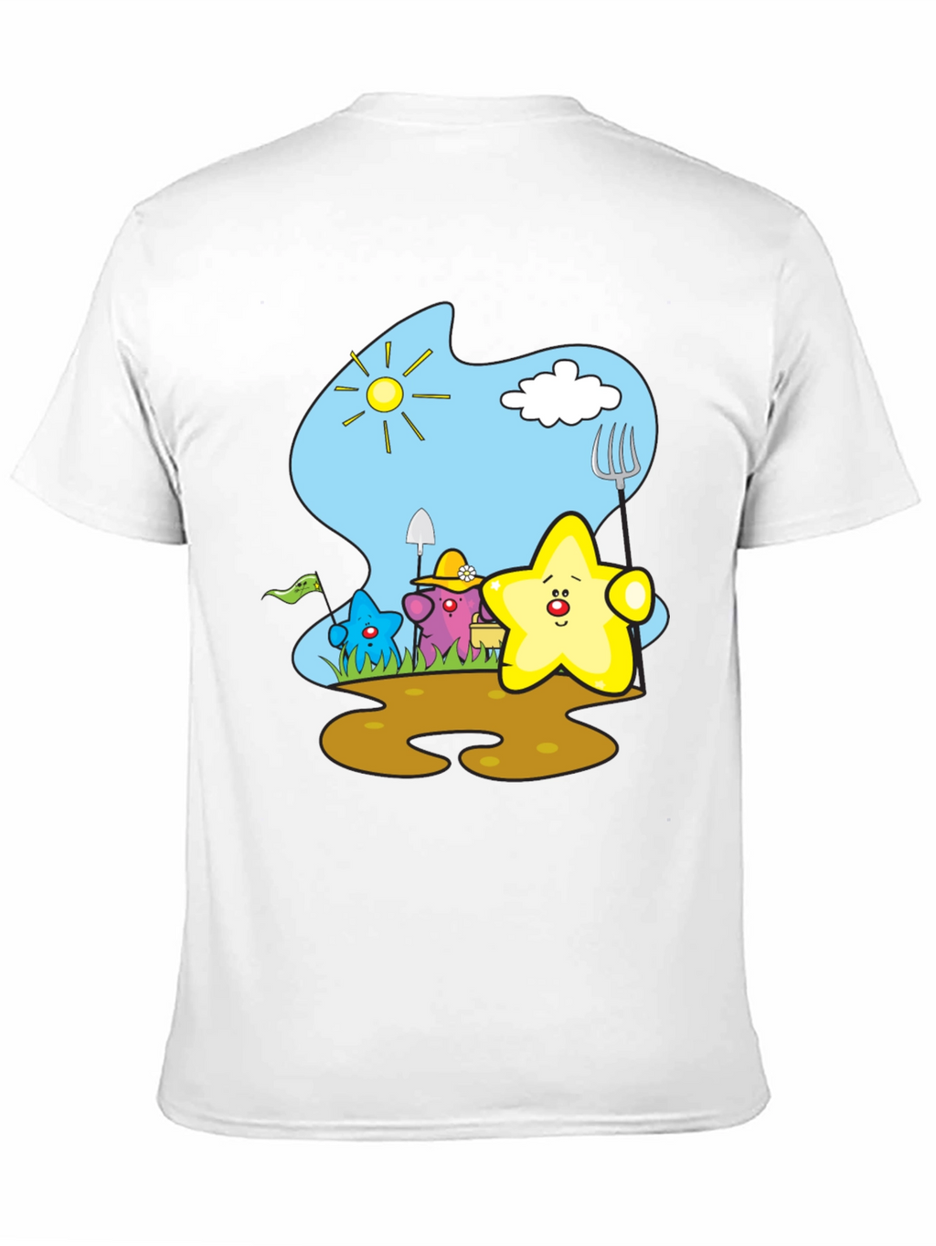 Cute Starry Gardener Black T-Shirt