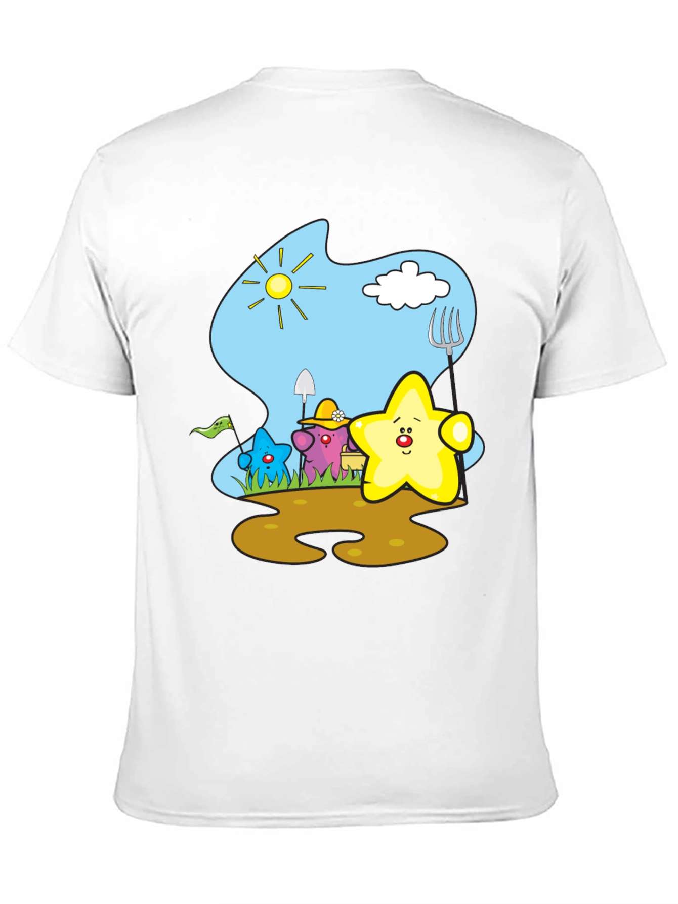 Cute Starry Gardener Black T-Shirt